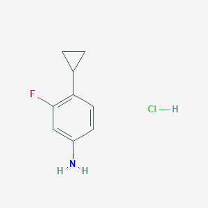 molecular formula C9H11ClFN B1376250 4-Cyclopropyl-3-fluoroaniline hydrochloride CAS No. 1255041-92-9