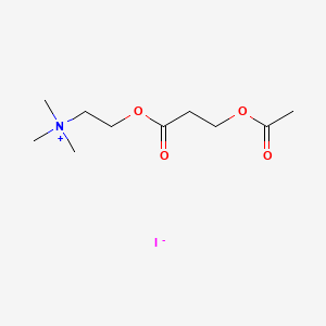 molecular formula C10H20INO4 B13762504 2-(3-(Acetyloxy)-1-oxopropoxy)-N,N,N-trimethylethanaminium iodide CAS No. 73231-72-8