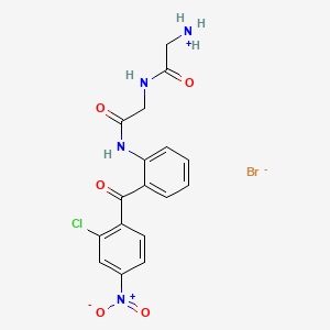 molecular formula C17H16BrClN4O5 B13762509 2-(2-Aminoacetamido)-2'-(o-chlorobenzoyl)-4'-nitroacetanilide hydrobromide CAS No. 76337-90-1