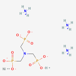 molecular formula C3H19N4NiO9P3 B13762519 Nickelate(4-), ((((nitrilo-kappaN)tris(methylene))tris(phosphonato-kappaO))(6-))-, triammonium hydrogen, (T-4)- CAS No. 67968-22-3