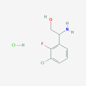 molecular formula C8H10Cl2FNO B1376252 2-Amino-2-(3-chloro-2-fluorophenyl)ethan-1-ol hydrochloride CAS No. 1245623-52-2