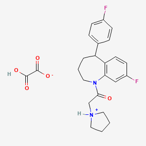 1-[8-fluoro-5-(4-fluorophenyl)-2,3,4,5-tetrahydro-1-benzazepin-1-yl]-2-pyrrolidin-1-ium-1-ylethanone;2-hydroxy-2-oxoacetate