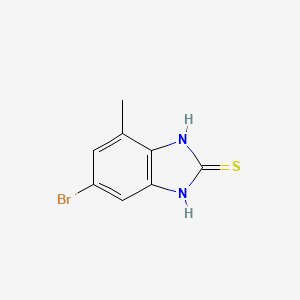 molecular formula C8H7BrN2S B13762603 6-Bromo-4-methyl-1H-benzo[D]imidazole-2-thiol CAS No. 77811-41-7