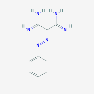 molecular formula C9H12N6 B13762614 2-(Phenyldiazenyl)propanediimidamide 