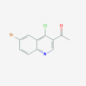 molecular formula C11H7BrClNO B1376262 1-(6-Bromo-4-chloroquinolin-3-YL)ethanone CAS No. 1255099-21-8