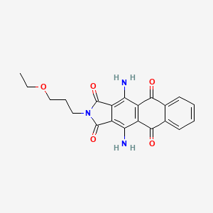 molecular formula C21H19N3O5 B13762640 4,11-Diamino-2-(3-ethoxypropyl)-1H-naphth[2,3-f]isoindole-1,3,5,10(2H)-tetrone CAS No. 72906-26-4