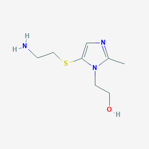 molecular formula C8H15N3OS B13762641 2-{5-[(2-Aminoethyl)sulfanyl]-2-methyl-1H-imidazol-1-yl}ethan-1-ol CAS No. 78949-90-3