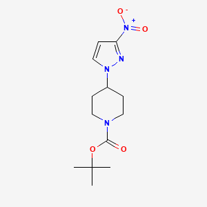 molecular formula C13H20N4O4 B1376265 tert-Butyl 4-(3-nitro-1H-pyrazol-1-yl)piperidine-1-carboxylate CAS No. 1201935-68-3