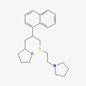 molecular formula C23H31NOS B13762696 1-[2-[2-naphthalen-1-yl-3-(oxolan-2-yl)propyl]sulfanylethyl]pyrrolidine CAS No. 47485-41-6