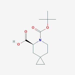 molecular formula C13H21NO4 B1376271 (S)-6-(tert-Butoxycarbonyl)-6-azaspiro[2.5]octane-5-carboxylic acid CAS No. 1262396-32-6