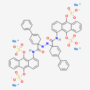 (1,1'-Biphenyl)-4-carboxamide, 4',4'''-azobis(N-(9,10-bis(sulfooxy)-1-anthracenyl)-, tetrasodium salt