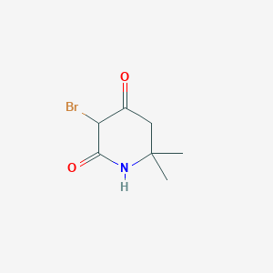 molecular formula C7H10BrNO2 B1376272 3-Bromo-6,6-dimethyl-piperidine-2,4-dione CAS No. 1000801-14-8