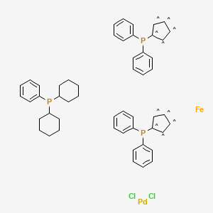 trans-Dichloro(1,1'-bis(diphenylphosphino)ferrocene(di-cyclohexyl(phenyl)phosphine)palladium)