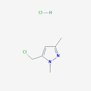 molecular formula C6H10Cl2N2 B1376284 5-(Chloromethyl)-1,3-dimethyl-1H-pyrazole hydrochloride CAS No. 1056598-95-8