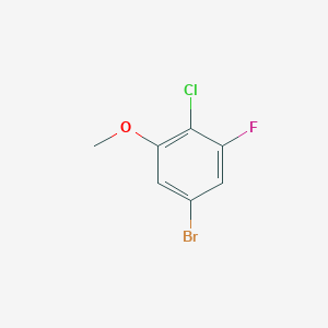 molecular formula C7H5BrClFO B1376287 5-Bromo-2-chloro-1-fluoro-3-methoxybenzene CAS No. 1261216-28-7