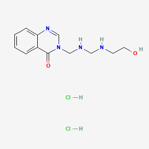 molecular formula C12H18Cl2N4O2 B13762899 4(3H)-Quinazolinone, 3-(((((2-hydroxyethyl)amino)methyl)amino)methyl)-, dihydrochloride CAS No. 75159-20-5