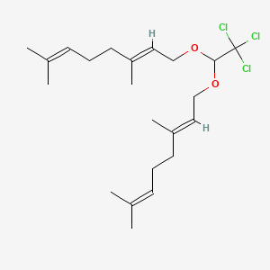 molecular formula C22H35Cl3O2 B13762908 Trichloroacetaldehyde digerayl acetal CAS No. 68140-44-3