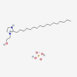 molecular formula C22H47N2O5P B13762926 2-Heptadecyl-1-(2-hydroxyethyl)-4,5-dihydro-1H-imidazolium dihydrogen phosphate CAS No. 68444-19-9