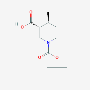 molecular formula C12H21NO4 B1376293 trans-1-(tert-Butoxycarbonyl)-4-methylpiperidine-3-carboxylic acid CAS No. 1271810-25-3