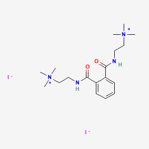 molecular formula C18H32I2N4O2 B13762992 Ammonium, isophthaloylbis(iminoethylene)bis(trimethyl-, diiodide CAS No. 62055-10-1