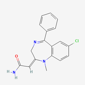 2-(7-Chloro-1,3-dihydro-1-methyl-5-phenyl-2H-1,4-benzodiazepin-2-ylidene)acetamide