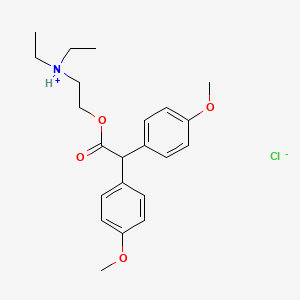 molecular formula C22H30ClNO4 B13763017 2-[2,2-bis(4-methoxyphenyl)acetyl]oxyethyl-diethylazanium;chloride CAS No. 5561-89-7