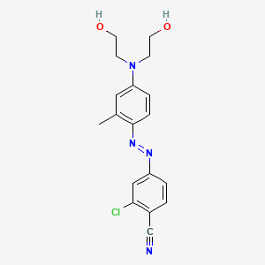 molecular formula C18H19ClN4O2 B13763069 Benzonitrile, 4-[[4-[bis(2-hydroxyethyl)amino]-2-methylphenyl]azo]-2-chloro- CAS No. 58498-34-3