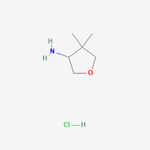 molecular formula C6H14ClNO B1376309 4,4-Dimethyloxolan-3-amine hydrochloride CAS No. 15833-88-2