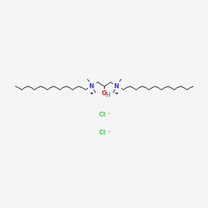 molecular formula C31H68N2O.2Cl<br>C31H68Cl2N2O B13763091 1,3-Propanediaminium, N,N'-didodecyl-2-hydroxy-N,N,N',N'-tetramethyl-, dichloride CAS No. 50744-87-1