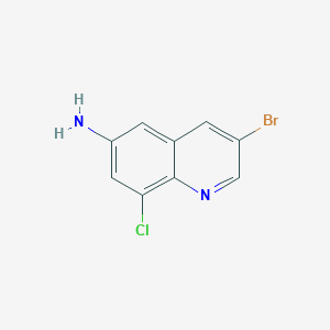 molecular formula C9H6BrClN2 B1376311 3-Bromo-8-chloroquinolin-6-amine CAS No. 808755-82-0
