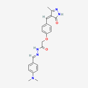 Acetic acid, (4-((1,5-dihydro-3-methyl-5-oxo-4H-pyrazol-4-ylidene)methyl)phenoxy)-, ((4-(dimethylamino)phenyl)methylene)hydrazide