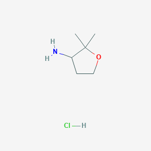 molecular formula C6H14ClNO B1376314 (2,2-Dimethyltetrahydrofuran-3-yl)amine hydrochloride CAS No. 1350473-50-5