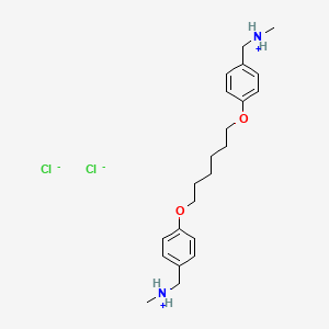 molecular formula C22H34Cl2N2O2 B13763185 1,6-Bis(p-methylaminomethylphenoxy)hexane dihydrochloride CAS No. 63991-61-7