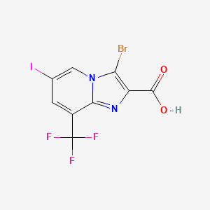 molecular formula C9H3BrF3IN2O2 B1376336 3-溴-6-碘-8-(三氟甲基)咪唑并[1,2-a]吡啶-2-羧酸 CAS No. 1237841-46-1