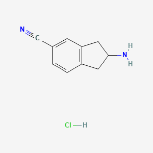 molecular formula C10H11ClN2 B1376339 2-氨基-2,3-二氢-1H-茚-5-甲腈盐酸盐 CAS No. 934765-77-2