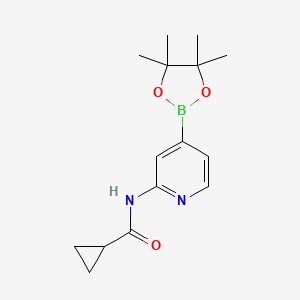 molecular formula C15H21BN2O3 B1376344 N-(4-(4,4,5,5-四甲基-1,3,2-二氧杂硼环-2-基)吡啶-2-基)环丙烷甲酰胺 CAS No. 1286230-87-2
