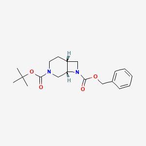 molecular formula C19H26N2O4 B1376350 顺式-8-苄基 3-叔丁基 3,8-二氮杂双环[4.2.0]辛烷-3,8-二羧酸酯 CAS No. 1293940-93-8