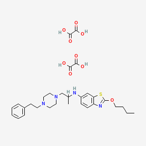 6-(1-Methyl-2-(4-phenethylpiperazino)ethyl)-amino-2-n-butoxy-benzothiazole oxalate hydrate