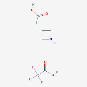 molecular formula C7H10F3NO4 B1376357 3-Azetidineacetic acid trifluoroacetate CAS No. 1202076-02-5