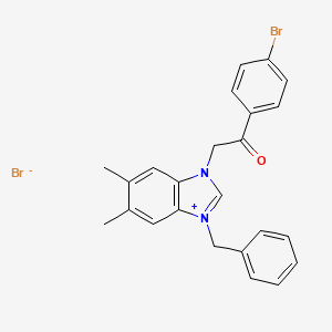 2-(3-benzyl-5,6-dimethylbenzimidazol-3-ium-1-yl)-1-(4-bromophenyl)ethanone;bromide