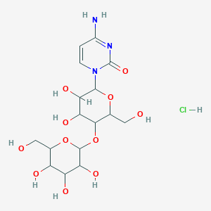 molecular formula C16H26ClN3O11 B13763590 4-Amino-1-[3,4-dihydroxy-6-(hydroxymethyl)-5-[3,4,5-trihydroxy-6-(hydroxymethyl)oxan-2-yl]oxyoxan-2-yl]pyrimidin-2-one;hydrochloride CAS No. 4752-89-0