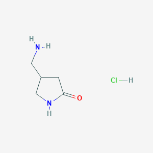 molecular formula C5H11ClN2O B1376360 4-(Aminomethyl)pyrrolidin-2-one hydrochloride CAS No. 1400764-39-7