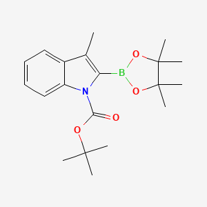 molecular formula C20H28BNO4 B1376363 叔丁基 3-甲基-2-(4,4,5,5-四甲基-1,3,2-二氧杂硼环-2-基)-1H-吲哚-1-羧酸酯 CAS No. 869852-13-1