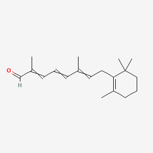 molecular formula C19H28O B13763641 2,6-Dimethyl-8-(2,6,6-trimethyl-1-cyclohexen-1-yl)octa-2,4,6-trienal CAS No. 53892-71-0