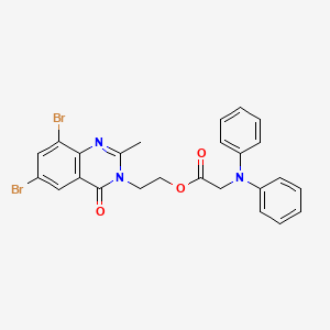 Glycine, N,N-diphenyl-, 2-(6,8-dibromo-2-methyl-4-oxo-3(4H)-quinazolinyl)ethyl ester