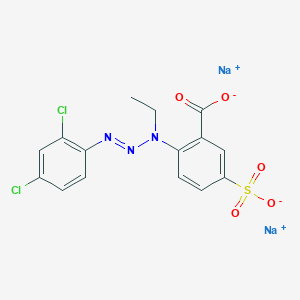 Benzoic acid, 2-[3-(2,4-dichlorophenyl)-1-ethyl-2-triazenyl]-5-sulfo-, disodium salt