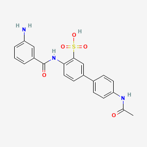 [1,1'-Biphenyl]-3-sulfonic acid, 4'-(acetylamino)-4-[(3-aminobenzoyl)amino]-