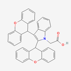 2,3-Di-9H-xanthen-9-yl-1H-indole-1-acetic acid