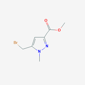 molecular formula C7H9BrN2O2 B1376371 5-Bromomethyl-1-methyl-1H-pyrazole-3-carboxylic acid methyl ester CAS No. 878744-22-0