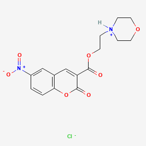 2H-1-Benzopyran-3-carboxylic acid, 6-nitro-2-oxo-, morpholinoethyl ester, hydrochloride